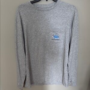 Vineyard Vines Gray Long Sleeve Tee Heather Cotton Blend